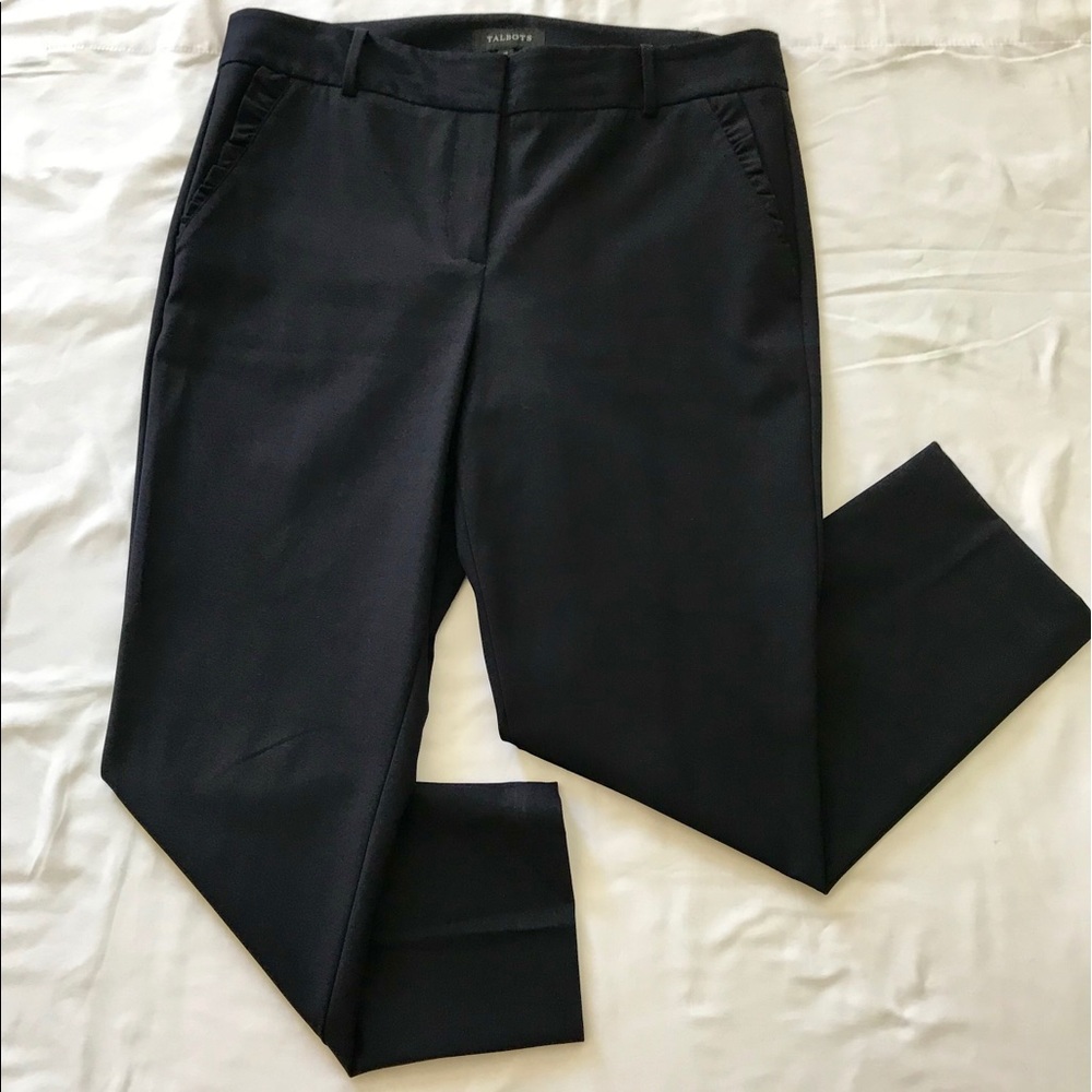 Navy Talbots ankle pants w/ruffle pockets, sz 12